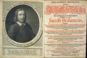 Frontyspis do Teozofii Revelata autorstwa Jacoba Boehme, 1715 (druk i grawerowanie) autorstwa German School