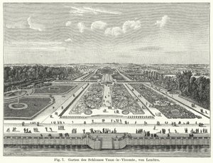 Projekt ogrodu: ogrody Chateau de Vaux-le-Vicomte, Maincy, Francja, założone przez Andre le Notre w XVII wieku (rycina) autorstwa German School