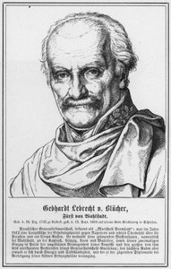 Gebhardt Lebrecht von Blucher, książę Wahlstadt (grafika) autorstwa German School