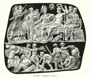 Gemma Augustea, starożytny rzymski onyks relief kamea grawerowany klejnot (grawerowanie) autorstwa German School