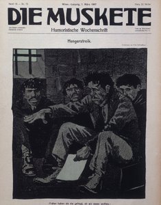 Niemieckie czasopismo komediowe Die Muskete opublikowane w 1907 roku. autorstwa German School