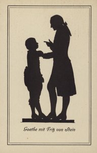 Goethe z Fritzem von Steinem (litografia) autorstwa German School