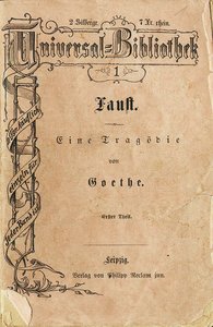 Faust I Goethego, pierwszy tom Biblioteki Uniwersalnej Reclama, ukazał się 10 listopada autorstwa German School