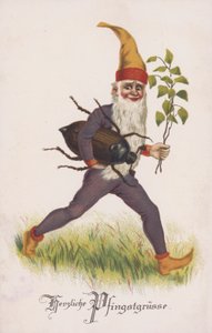 Kartka okolicznościowa z okazji Zielonych Świątek lub Zielonych Świątek. (chromolitho) autorstwa German School