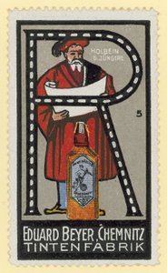 Hans Holbein Młodszy, niemiecki artysta (kolorowa litografia) autorstwa German School