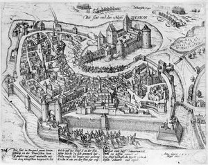 Henryk IV (1553-1610) wjeżdżający do Dijon po zwycięstwie pod Fontaine-Francaise nad Hiszpanią, 5 czerwca 1595 autorstwa German School