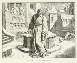 Henryk IV w Canossa autorstwa German School