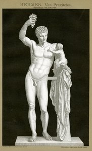 Hermes i Dzieciątko Dionizos przypisywane Praksytelesowi ok. 1895 r. (chromolitografia kolorowa) autorstwa German School