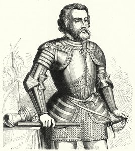 Hernan Cortes, hiszpański konkwistador (grafika) autorstwa German School