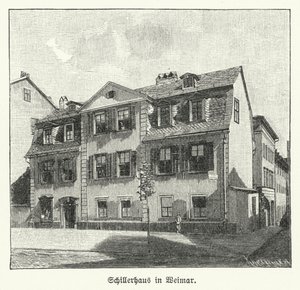 Dom poety, dramaturga i filozofa Friedricha Schillera, Weimar, Niemcy (lito) autorstwa German School