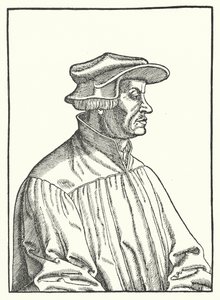Huldrych Zwingli, szwajcarski reformator protestancki (grafika) autorstwa German School