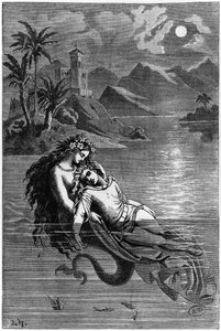 Ilustracja do Małej Syrenki z Bajek autorstwa Hansa Christiana Andersena (1805-75) 1869 autorstwa German School
