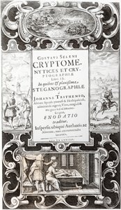 Ilustracja z księgi 9 Cryptomenysis and Cryptography Gustavusa Selenusa (Augustusa, księcia Brunszwiku), 1624 autorstwa German School