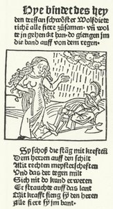 Ilustracja z opowieści o romantycznym bohaterze Wolfdietrichu, wydana przez Hansa Schoenspergera w Augsburgu w 1491 r. (rycina) autorstwa German School