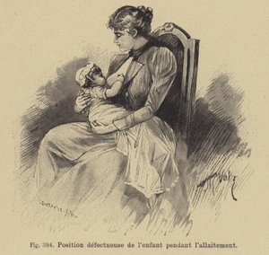 Nieprawidłowa pozycja dziecka podczas karmienia piersią autorstwa German School