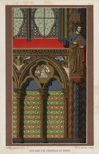 Detal wnętrza z Sainte-Chapelle, Paryż, Francja (kolor lito) autorstwa German School