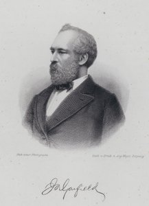 James A Garfield, amerykański polityk i 20. prezydent Stanów Zjednoczonych (grafika) autorstwa German School