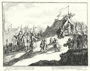 Jakub II z Anglii spędza noc z 15 na 16 listopada 1688 w chacie ubogiego rybaka (ryty) autorstwa German School
