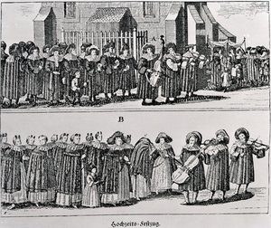Żydowski korowód karnawałowy (rycina) (fot. bw) autorstwa German School