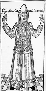 Arcykapłan żydowski, z Liber Chronicarum Hartmanna Schedla, opublikowane w Norymberdze, 1493 autorstwa German School