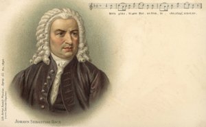 Johann Sebastian Bach (kolor lito) autorstwa German School