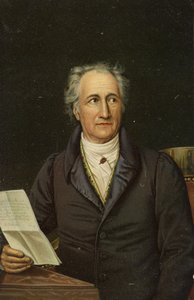 Johann Wolfgang von Goethe (1749-1832), niemiecki poeta, powieściopisarz i dramaturg (chromolitografia) autorstwa German School