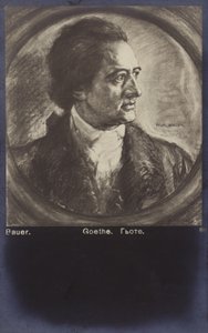 Johann Wolfgang von Goethe (1749-1832), niemiecki poeta, powieściopisarz i dramaturg (litografia) autorstwa German School