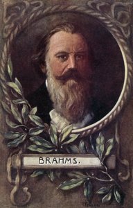 Johannes Brahms , niemiecki kompozytor i pianista (kolor lito) autorstwa German School