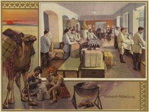 Reklama braci K i S Popov (kolorowa litografia) autorstwa German School