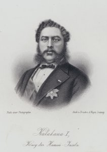 Kalakaua I, Król Wysp Hawajskich (grafika) autorstwa German School
