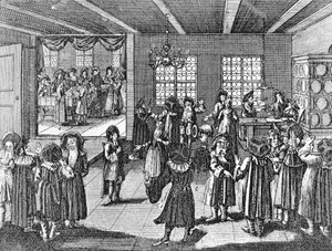 Ketuba autorstwa Georga Puschnera z ceremonii żydowskiej Kirchnera, 1726 autorstwa German School