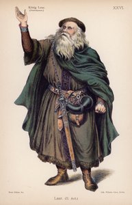 Lear, król Wielkiej Brytanii, z Króla Leara Szekspira (kolor lito) autorstwa German School