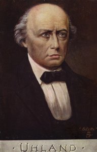 Ludwig Uhland (1787-1862), niemiecki poeta i filolog (kolorowa litografia) autorstwa German School