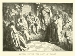 Luther przed dietą w Worms autorstwa German School