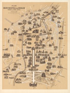Mapa Berlina, wydana przez Carl Glueck Verlag, Berlin, 1860