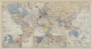 Mapa światowych tras żeglugowych autorstwa German School