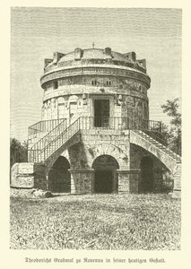 Mauzoleum Teoderyka Wielkiego, króla Ostrogotów, Rawenna, Włochy (rycina) autorstwa German School