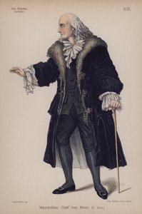 Maksymilian, hrabia von Moor, z Die Rauber (Zbójcy) Friedricha Schillera (kolor lito) autorstwa German School