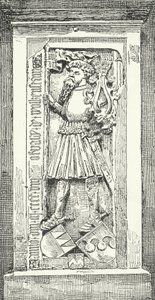 Kamień pamiątkowy niemieckiego poety i dyplomaty Oswalda von Wolkensteina w katedrze w Brixen (rycina) autorstwa German School