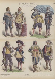 Stroje męskie z I poł. XVII w. (kolorowa grawerunek) autorstwa German School