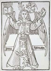 Figura mnemoniczna z Ars Memorandi, ok. 1470, (przedruk 1883) ilustrowana w historii magii opublikowanej pod koniec XIX wieku autorstwa German School