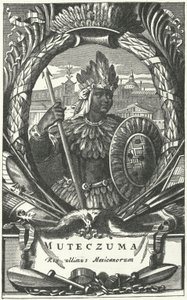 Montezuma II, cesarz Azteków (rycina) autorstwa German School