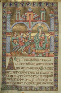 Pani Czart. 1207, IV, fol.V v. Adoracja Trzech Króli, z Ewangeliarza katedry płockiej, ok.1075 autorstwa German School