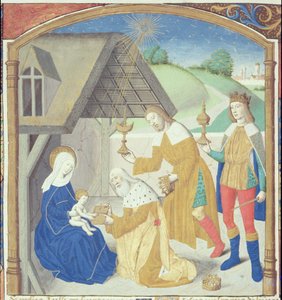 Pani Hunter 36 f.44r Narodzenia, z Vita Christi, Ludolf z Saksonii, ok. 1300-7778 autorstwa German School