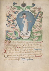Ms Sloane 2560, f.14 z traktatów alchemicznych, koniec XV w. (welum) autorstwa German School