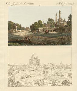 Nowe i Stare Delhi (kolorowy grawerunek) autorstwa German School