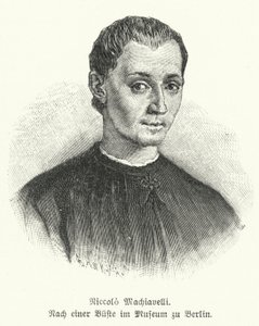 Niccolo Machiavelli, włoski dyplomata, polityk, filozof i pisarz (lito) autorstwa German School