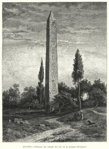 Obelisk starożytnej egipskiej świątyni słońca w Heliopolis (litos) autorstwa German School