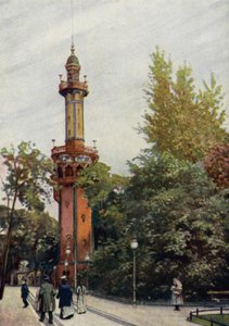 Wieża widokowa, Ogród Zoologiczny w Berlinie, Niemcy (litografia kolorowa) autorstwa German School