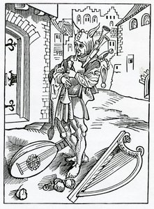 Of impacient folys that wyll nat byde correccion, ilustracja z angielskiego tłumaczenia "The Ship of Fools" Alexandra Barclaya, z wydania opublikowanego w 1874 r. autorstwa German School